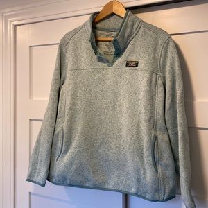 LL Bean (3XL) light heatheres green fleece pullover.